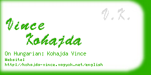 vince kohajda business card